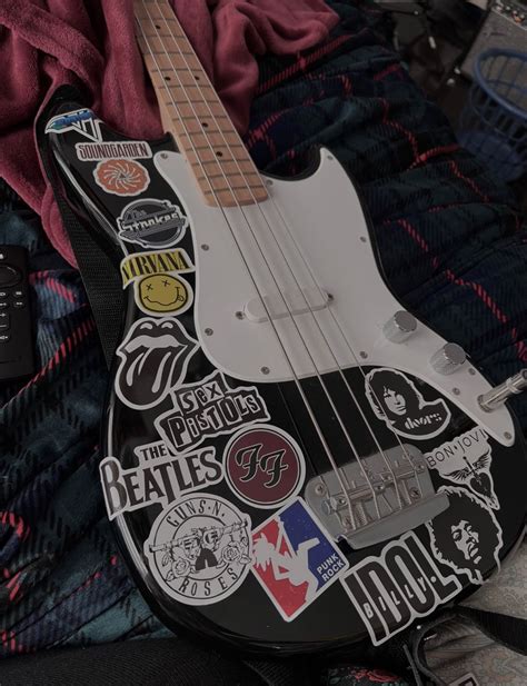 sticker bass guitar aesthetic | Cool electric guitars, Guitar obsession, Cool guitar