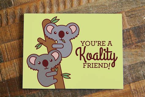 Funny Friendship Card Koality Friend pun card