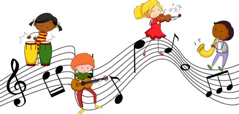 Musical melody symbols with many doodle kids cartoon character 3112568 Vector Art at Vecteezy