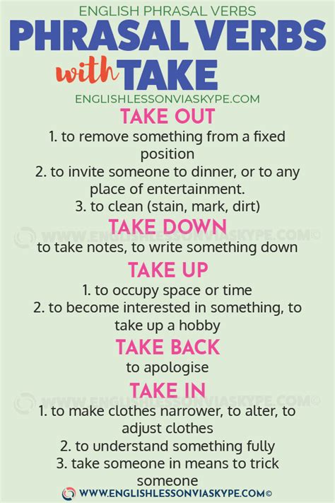 Phrasal Verbs Take - soakploaty