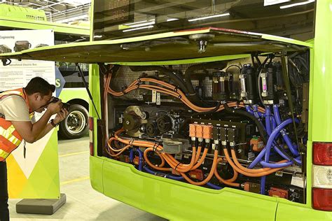 ST Engineering Retrofitted Electric Bus Engine Bay (Photo: Straits ...