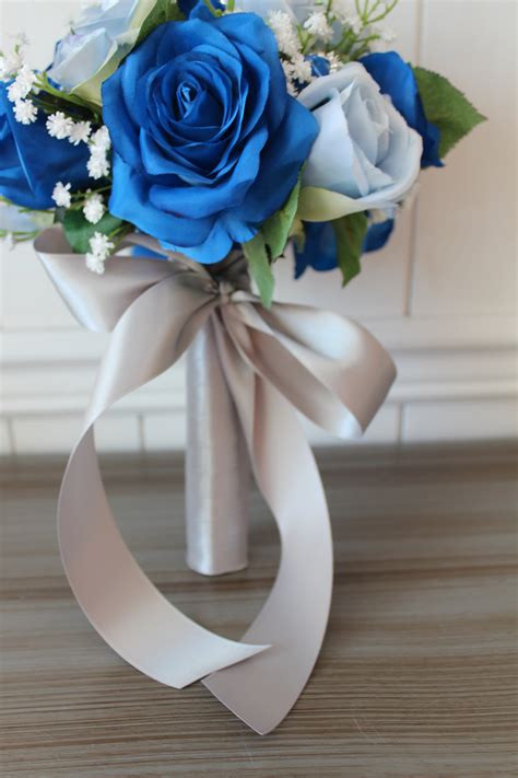 Royal Blue, Light Blue and White Silk Wedding Flowers — Silk Wedding ...