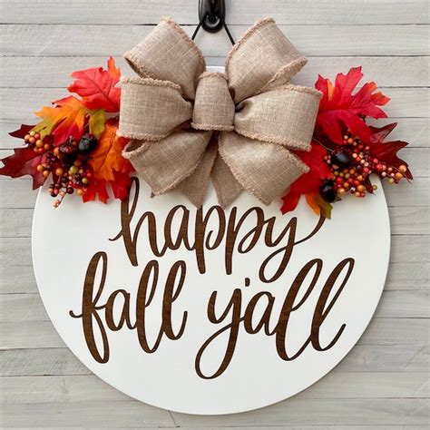 Happy Fall Y'all Wreath Door Hanger Thanksgiving Decor - Etsy