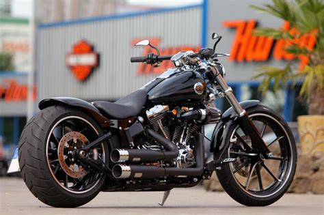 Harley Davidson Breakout Exhaust / Softail Big Radius Black or Chrome ...