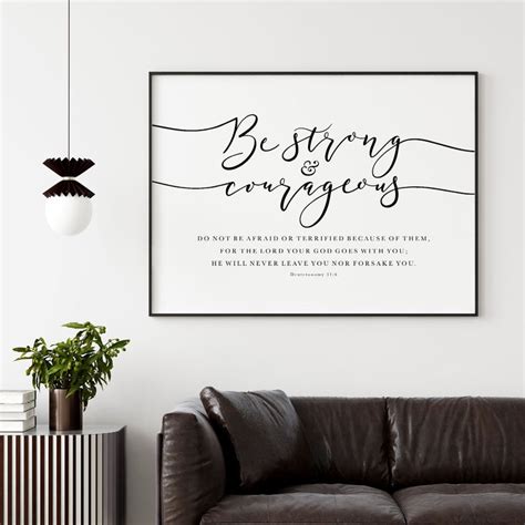 Deuteronomy 31 6 Horizontal Bible Verse Wall Art, Scripture Print ...