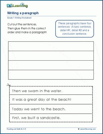 Paragraph cut & paste worksheet | K5 Learning