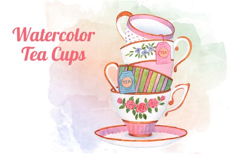 Watercolor tea cups | Illustrations ~ Creative Market