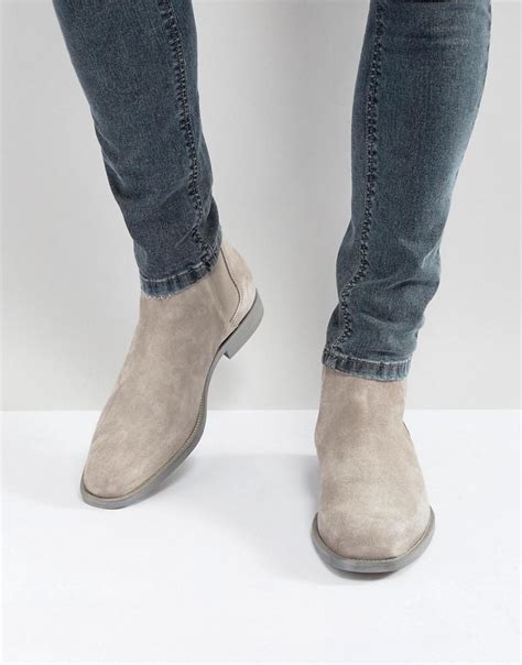 ALDO Vianello Suede Chelsea Boots In Gray for Men | Lyst UK