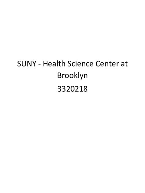 Fillable Online SUNY - Health Science Center at Brooklyn 3320218 Fax ...