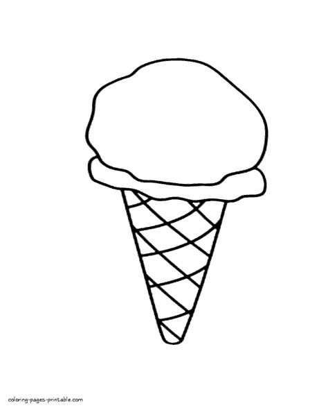 Ice cream scoop coloring page || COLORING-PAGES-PRINTABLE.COM