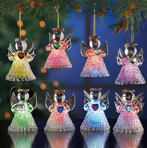 Color Changing Glass Angel Ornaments | Christmas