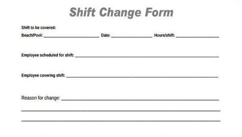 FREE 6+ Sample Employee Shift Change Forms in PDF | MS Word