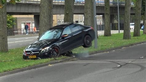 Mercedes-AMG C63 S Crashes Into Tree Attempting To Drift