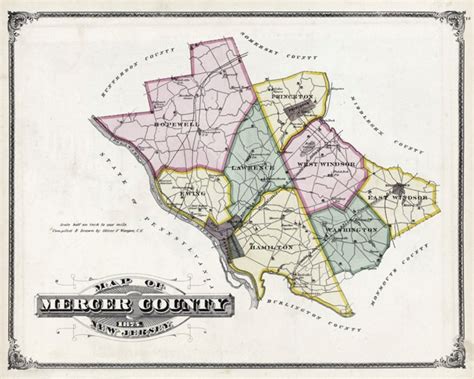 1875 Map of Mercer County New Jersey - Etsy