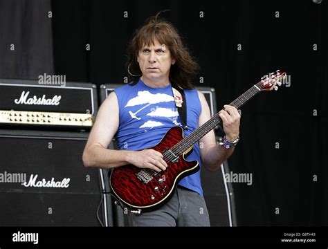 Nigel Tufnel (Christopher Guest) of Spinal Tap performing during the 2009 Glastonbury Festival ...