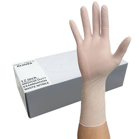 Infi-Touch Clear White Nitrile Gloves, 12" Length, Size Large, 50 Count Box - Walmart.com