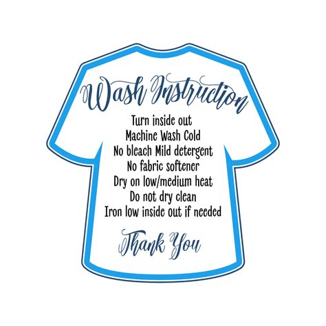 T-Shirt Wash Instruction, Care Card Free Svg File - SVG Heart