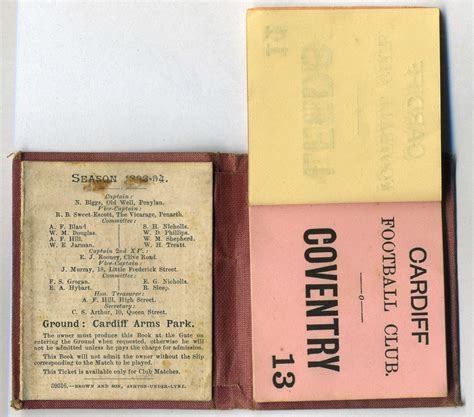 Ticket - Cardiff Football Club Ground Ticket 1893/94 | Cardiff Rugby Museum