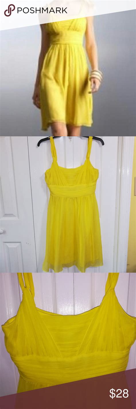 Banana Republic yellow silk flowy dress | Flowy dress, Dresses, Clothes design