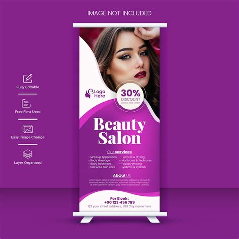 Premium Vector | Beauty spa salon roll up print banner or stand display ...