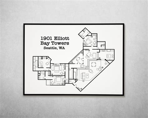 Frasier Apartment Floor Plan Frasier Crane Print Map of Frasier's ...