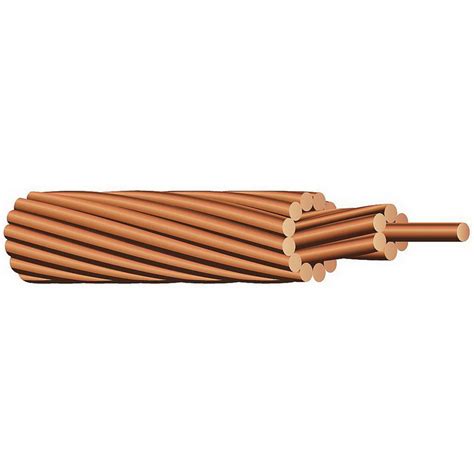 Copper Building Wire Bare Cable; 2/0 AWG, 19 Stranded, Soft Drawn Bare ...