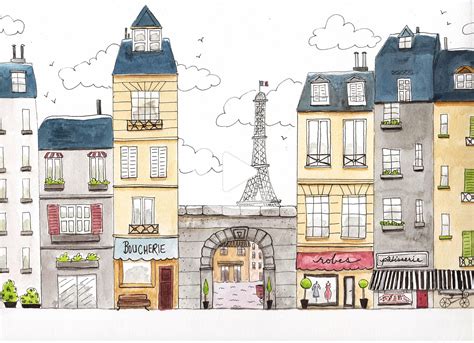 #illustration | Paris illustration, Building illustration, Paris drawing