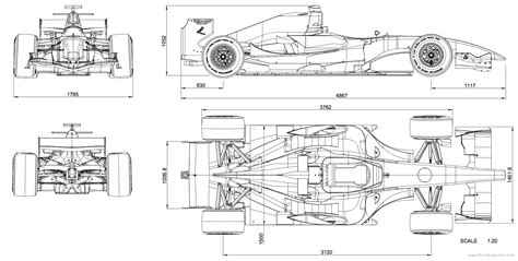 Dallara GP 208 Formula blueprints free - Outlines