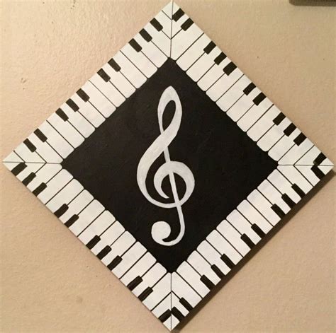 Music Art piano key music painting treble clef wall decor custom black and white acrylic modern ...