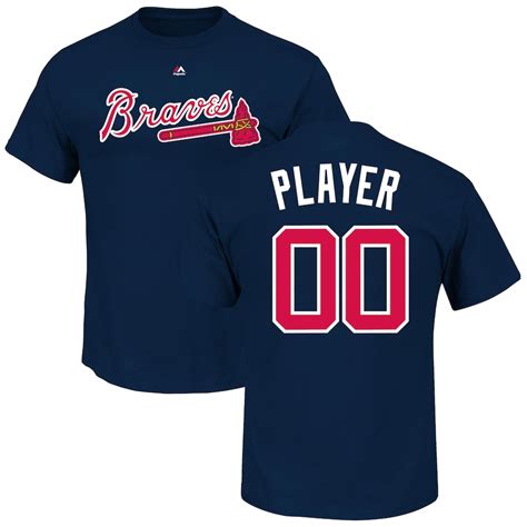 Atlanta Braves Majestic Youth Custom Roster Name & Number T-Shirt - Navy