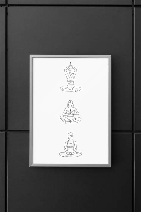 Yoga Art Print Bundle, 10 Digital Pngs, Printable Yoga Wall Decor, Minimalist Home Decorations ...