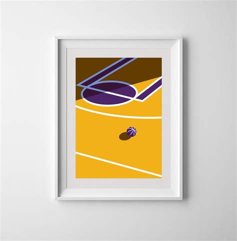 Los Angeles Lakers Basketball Court Printable Downloadable Wall Art ...