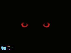 Creepy Red Eyes In Dark