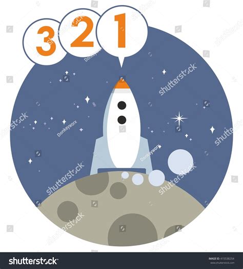 Rocket Launch Countdown Cartoon Stock Vector (Royalty Free) 415538254 ...