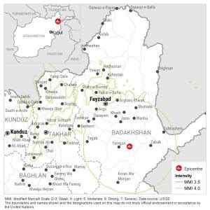 Earthquake of Magnitude 4.3 Hits Afghanistan - Khaama Press