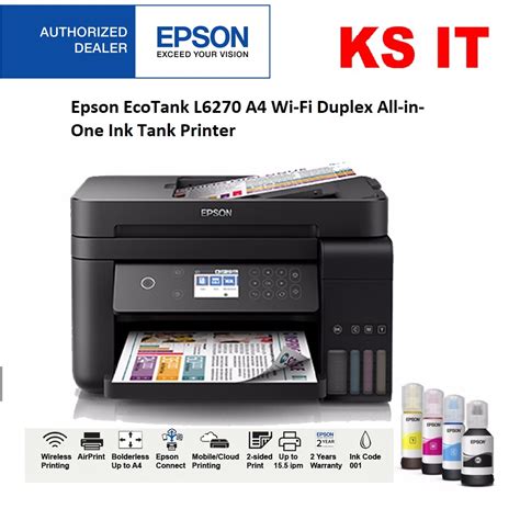 Epson EcoTank L6270 A4 Wi-Fi Duplex All-in-One Ink Tank Printer