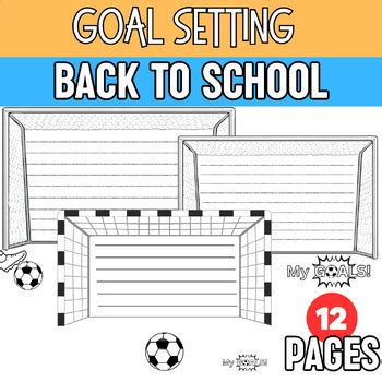 Back to School Goal Setting and All About Me Writing Worksheets " soccer goal