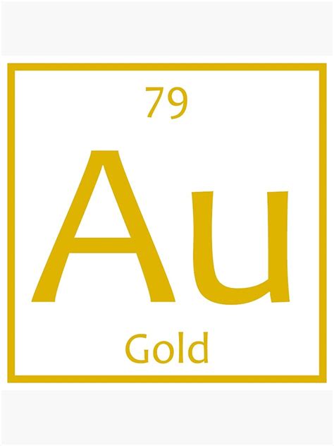 "Gold (Au) Chemical Symbol" Metal Print by the-elements | Redbubble