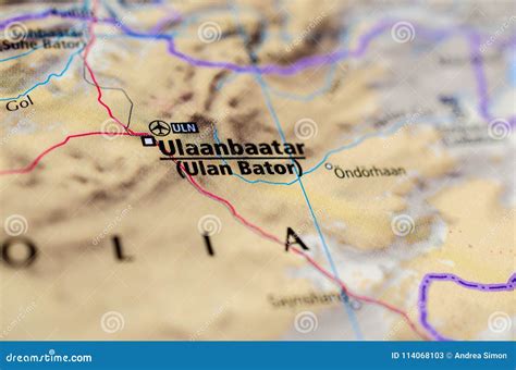 Ulaanbaatar on map stock image. Image of directions - 114068103