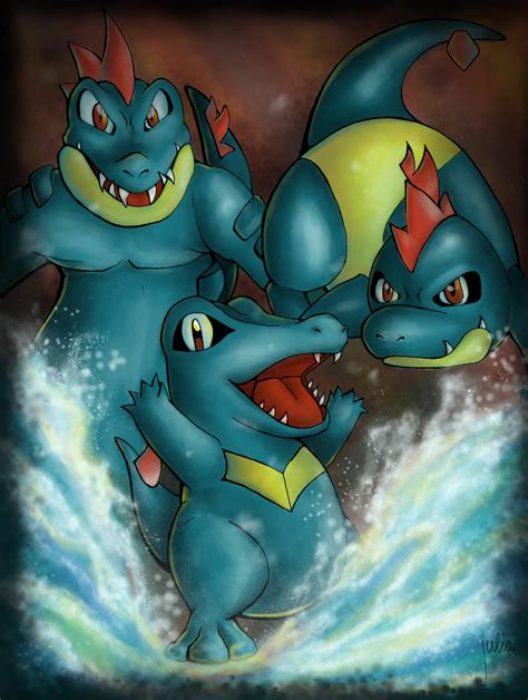 Totodile Evolution by jouoloioa on deviantART