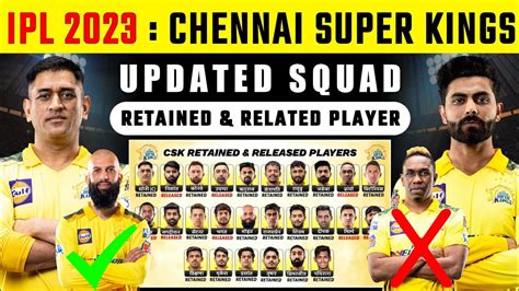 IPL 2023 - CSK Released Players 2023 - Chennai Super Kings All Retained ...