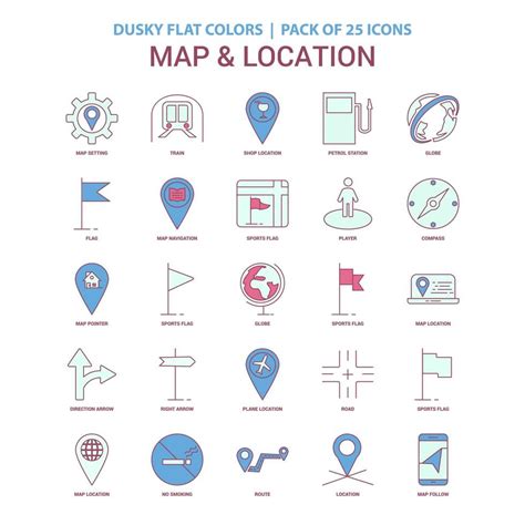 Map and Location icon Dusky Flat color Vintage 25 Icon Pack 14218610 Vector Art at Vecteezy