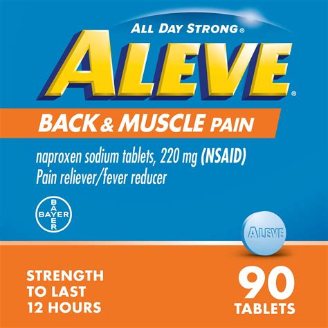 Aleve Back & Muscle Pain Reliever Naproxen Sodium Tablets, 90 Count - Walmart.com