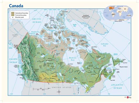 Canada Physical Wall Map by GeoNova - MapSales