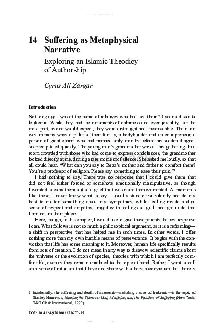 (PDF) Suffering as Metaphysical Narrative: Exploring an Islamic ...