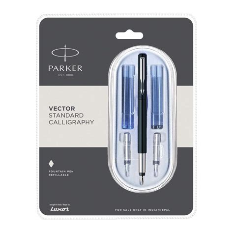 Buy Parker Vector Standard Calligraphy CT Fountain Pen (Black), 1 Count (Pack of 1) (9000017373 ...