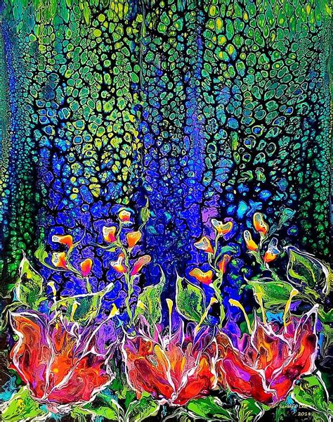 Abstract Garden Paintings - Painting Watercolor