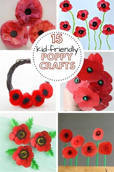10 Poppy Crafts for Remembrance Day #remembrancedaycraftsforkids A gorgeous assortment of poppy ...