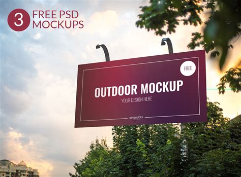 Outdoor Advertising Signboard and Macbook Mockups - Mockup Love