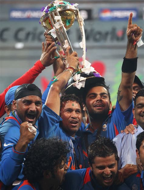 Sachin Tendulkar with ICC World Cup Trophy 2011 ~ Imagesforall